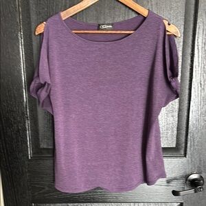 Purple Cap Sleeve Relaxed Blouse
